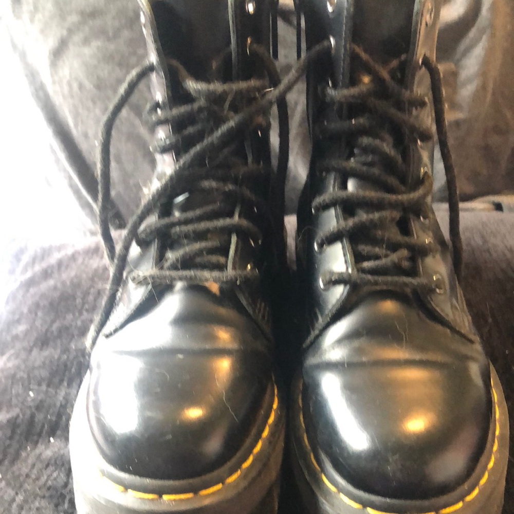 Dr. Martens Black Combat Boots with Chunky Sole